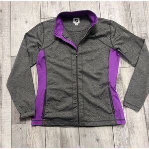 Footjoy Jacket‎ Womens Medium Gray Heathered Purple Mock Neck Monogram